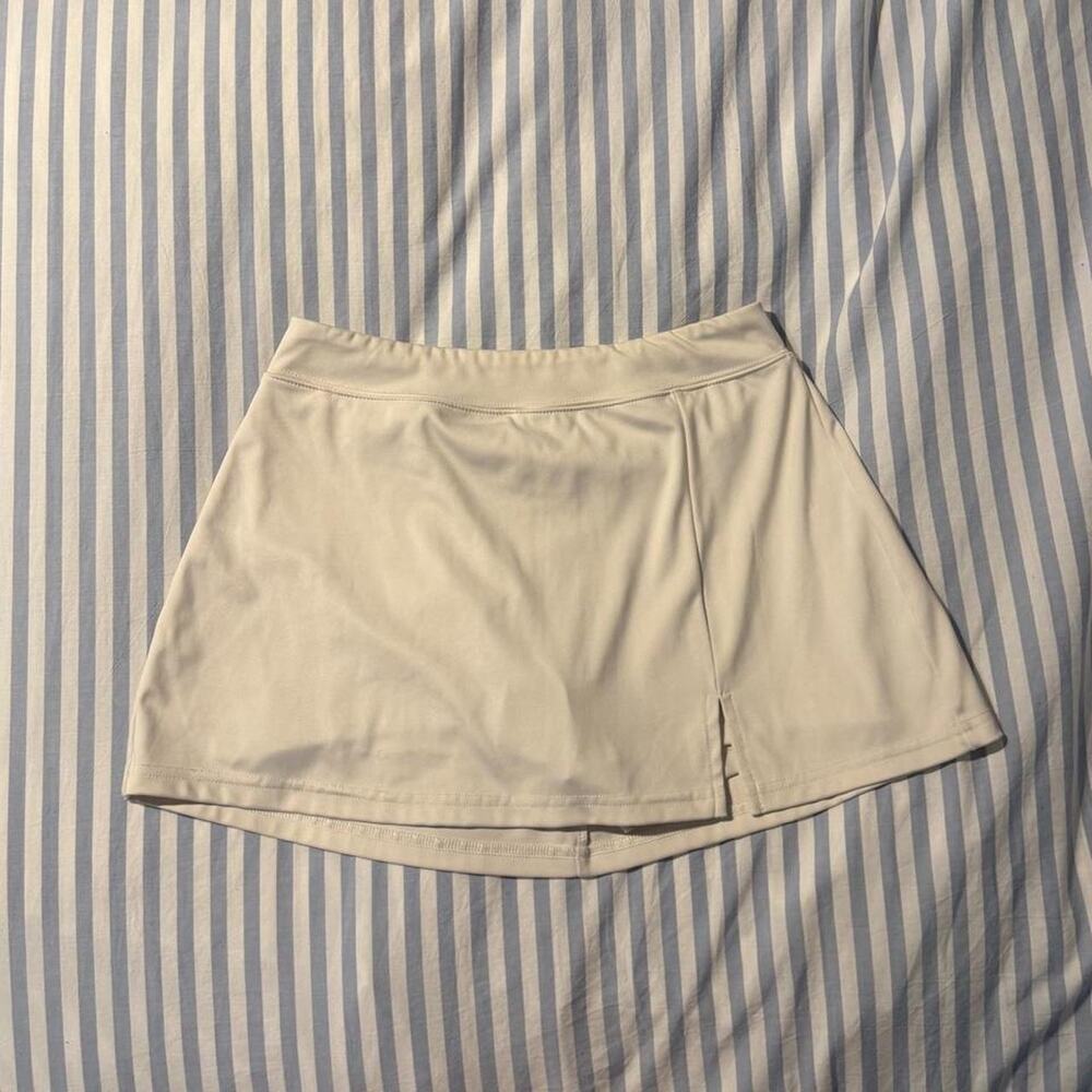 White tennis mini skirt with built in shorts
